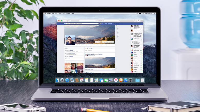 Facebook profile on MacBook