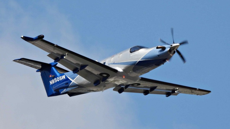 Pilatus PC-12 taking off