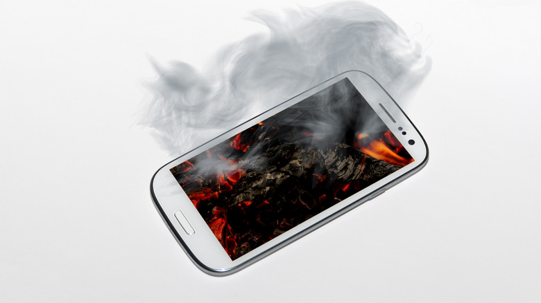 Smartphone on fire