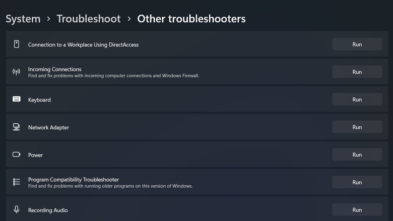 keyboard troubleshooter in Windows