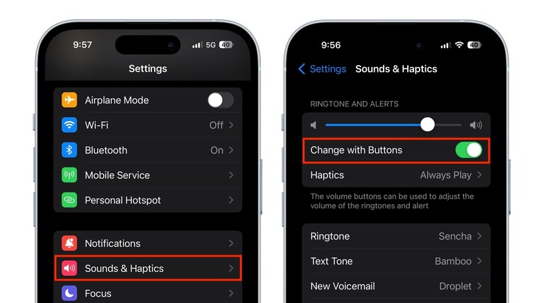 iPhone sound settings