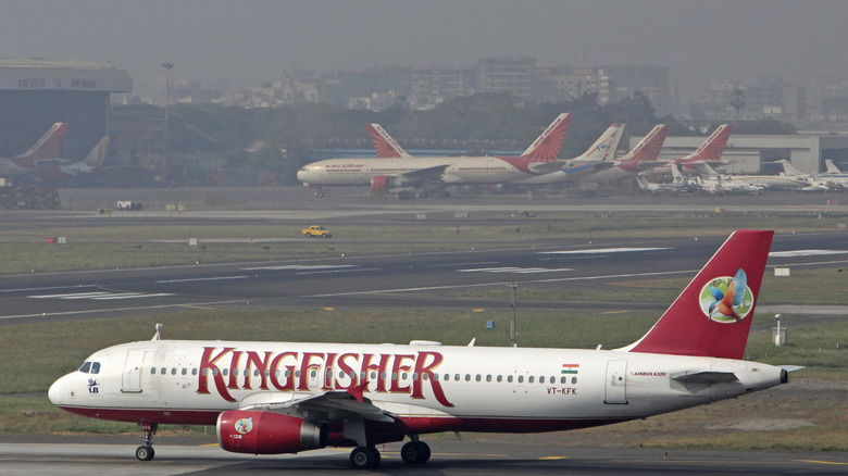 Kingfisher Airlines plane taxiing