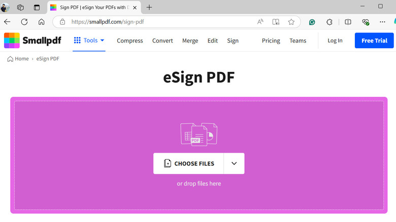 Smallpdf eSign PDF page