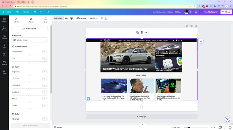 canva image editor Chrome browser