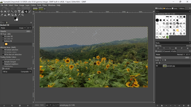 editing photo in GIMP