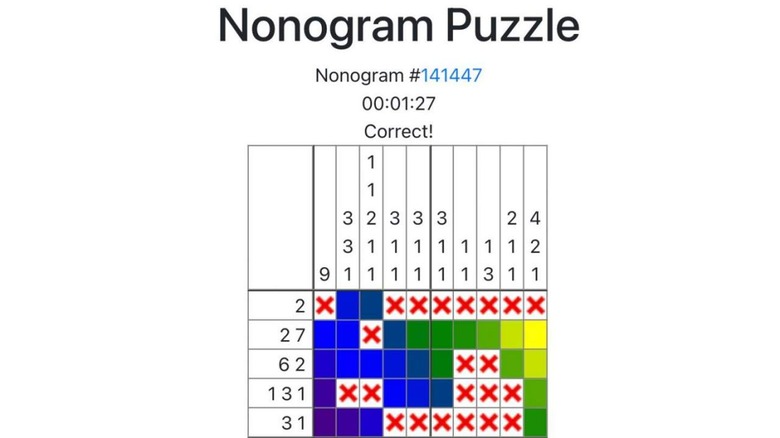 Completed puzzle in Nonograms Online