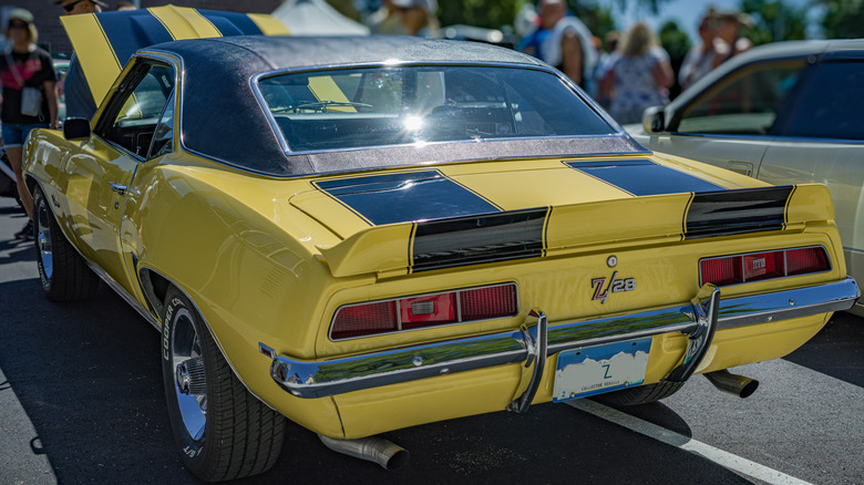 A 1969 Chevrolet Camaro Z28 in Daytona Yellow