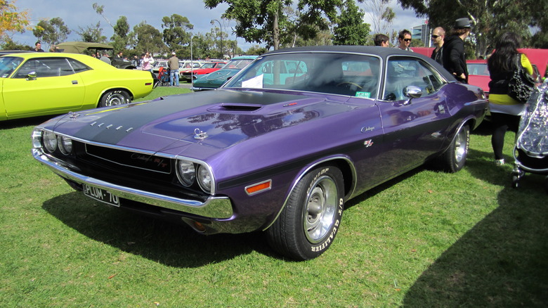 A 1970 Dodge Challenger in Plum Crazy