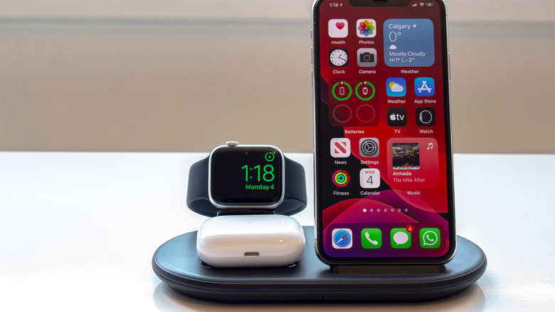 Charging dock with phone and watch