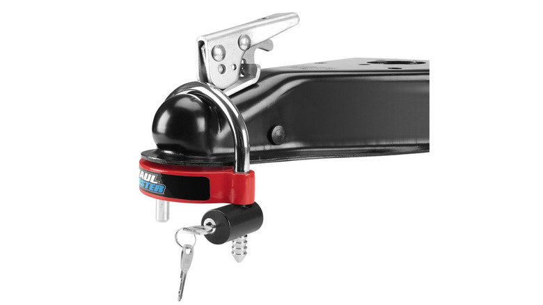 Ball lock inside RV trailer coupler