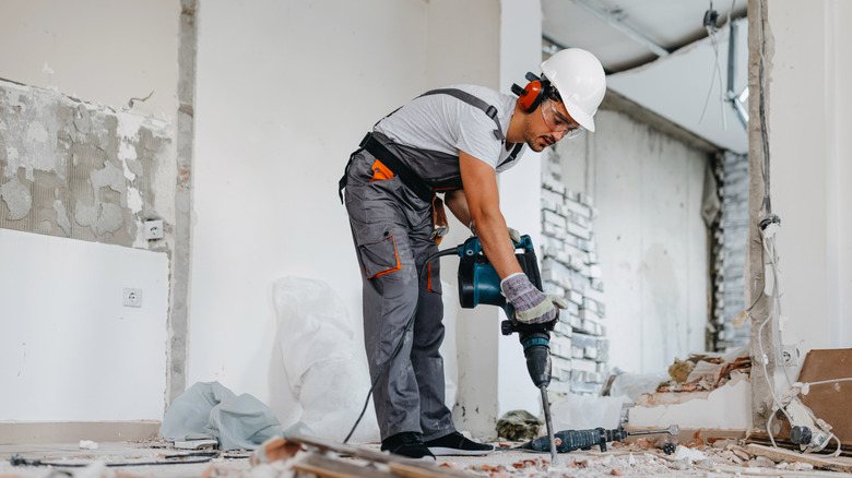 demolition worker at site