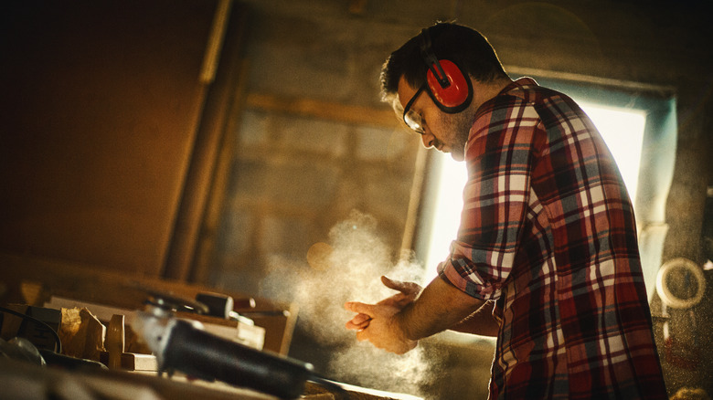 carpenter in his workshop