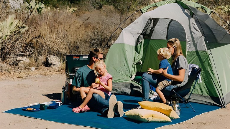 cgear camping mat with family