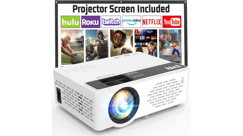 white projector with a white background