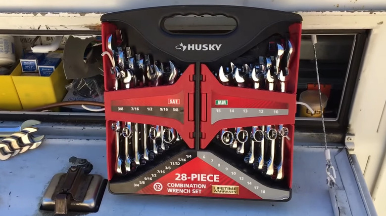 Wrench set on table