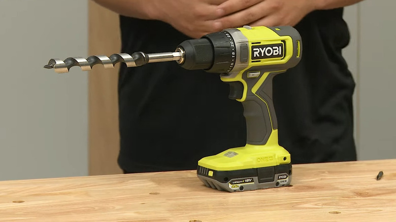 Ryobi driver with long drill