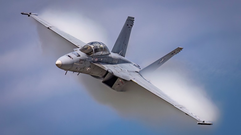 FA-18 Super Hornet performs a demo at 2023 Cleveland International Airshow