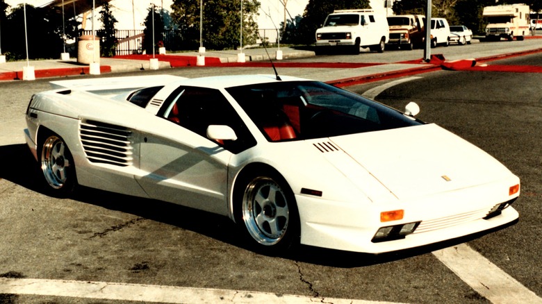 White Cizeta-Moroder V16T parked