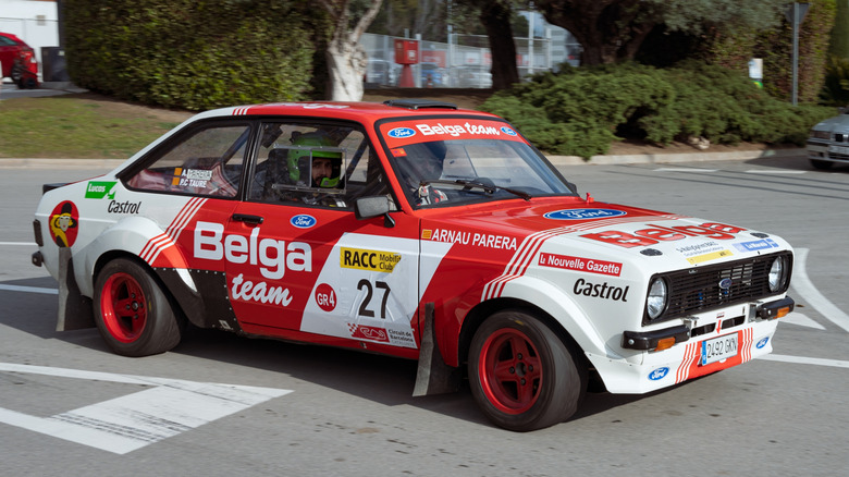 Ford Escort MkII rally car with racing livery