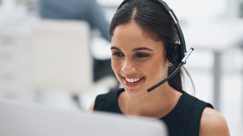 customer service worker with headset