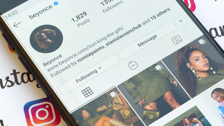Beyonce instagram profile page