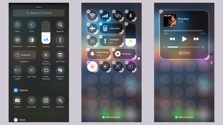 iOS 18 control center customizations