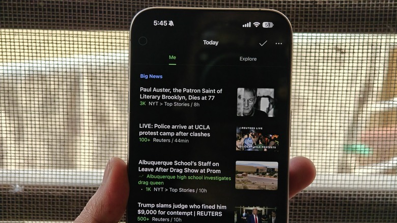 Feedly news app.