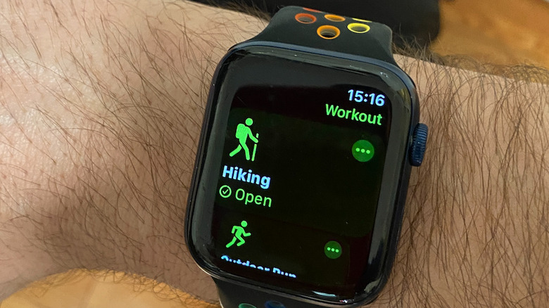 Apple Watch with Hiking workout display