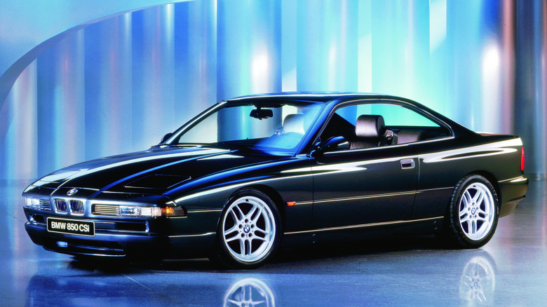 1994-95 BMW 850CSi parked showroom