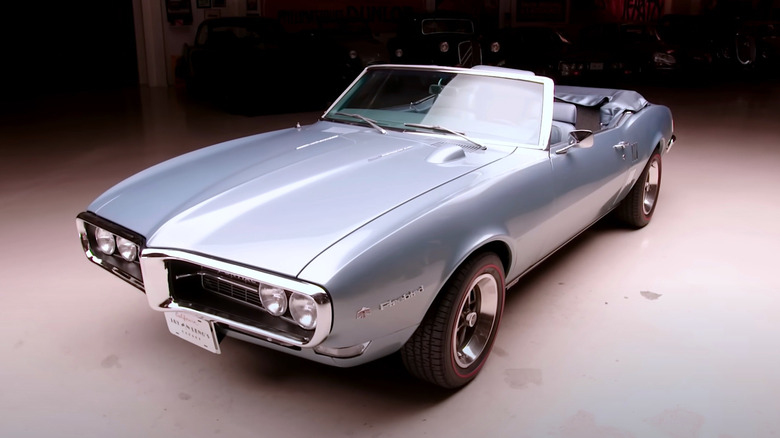 '68 Firebird Dprint parked in Jay Leno's garage