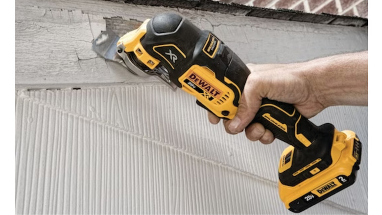 DeWalt Cordless 20V Max Oscillating Multi-Tool in use