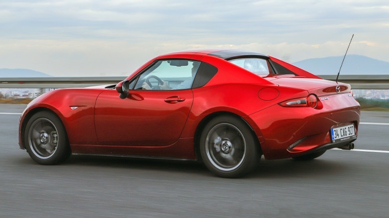 Red Mazda MX-5 RF hard top