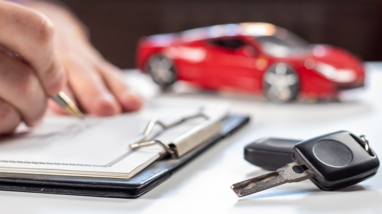 Signing vehicle paperwork