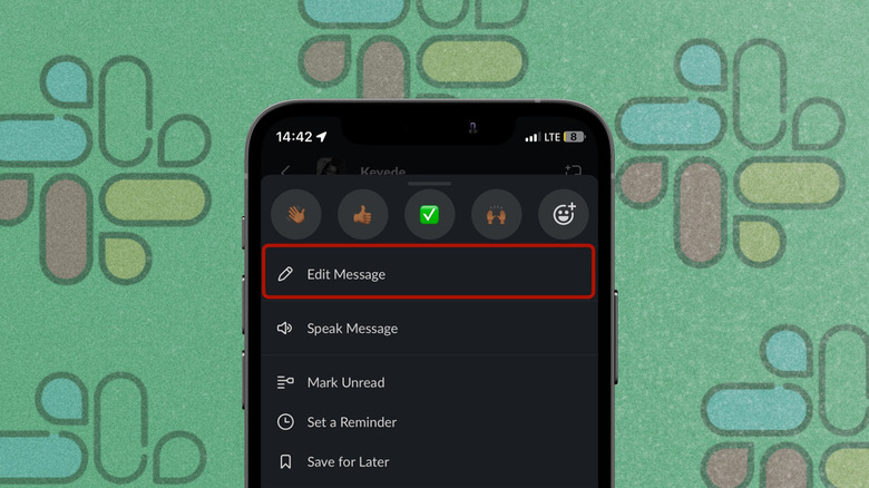 Screenshot of Slack's Edit Message feature