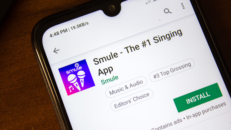 Smule app on Android screen