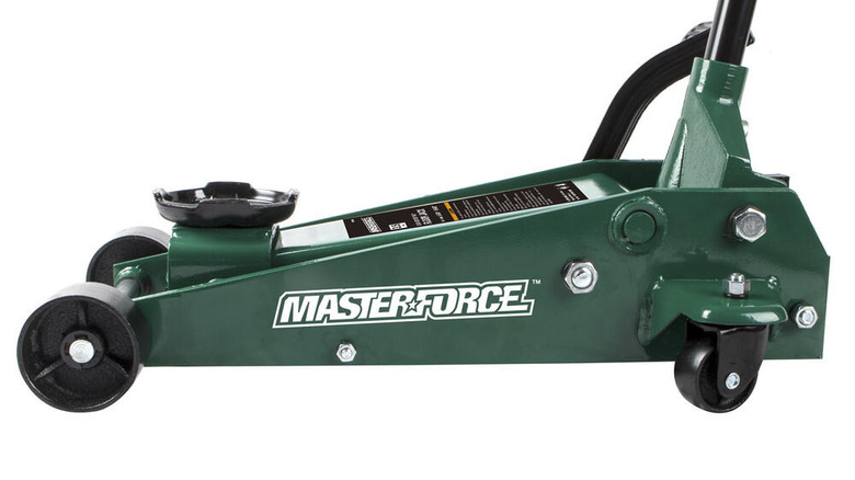 Masterforce 3.5 Ton Quick Pump Floor Jack with white background