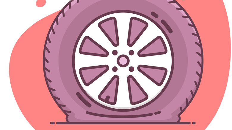 flat tire illustration