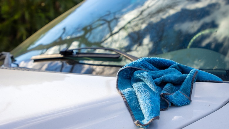 Car cloth on windshield