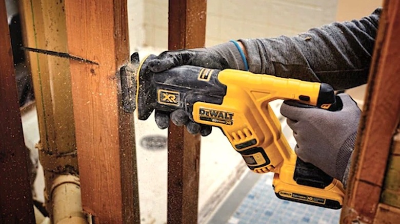 DeWalt reciprocating saw being used by worker