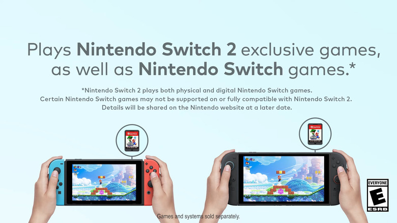 Nintendo Switch and Switch 2 game compatibility message