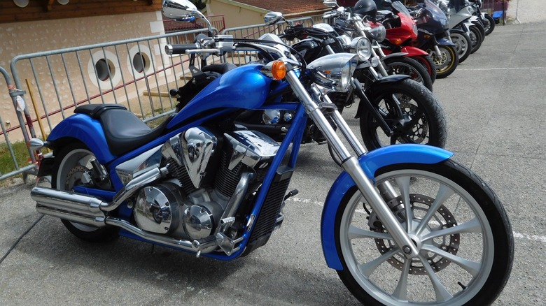 Blue Honda Fury Chopper