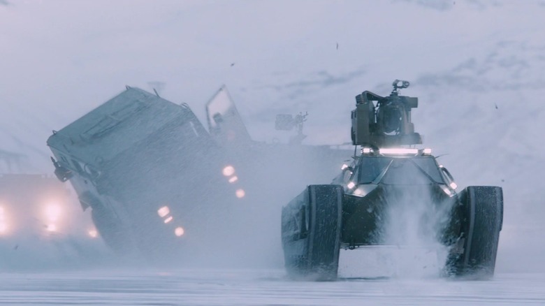 The Fate of the Furious tank and trucks on ice