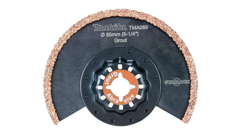 Image of a Makita grout removal blade with a white background