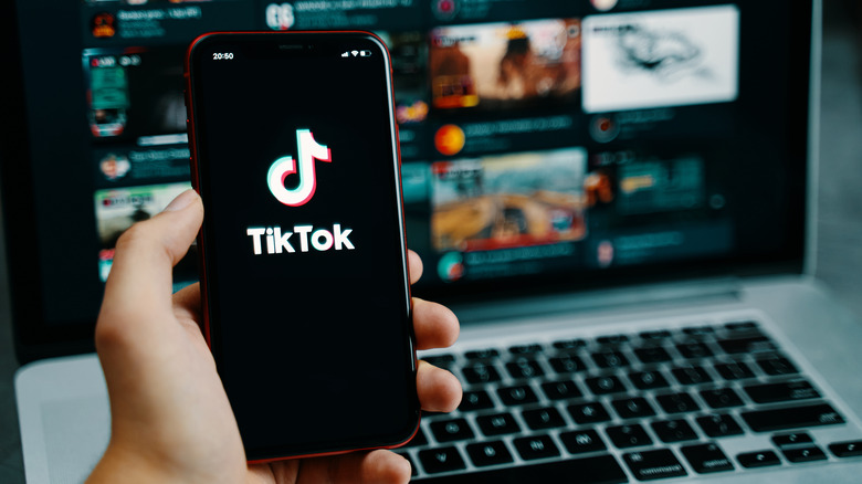 TikTok logo on iPhone screen