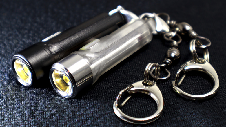 black and silver keychain flashlights