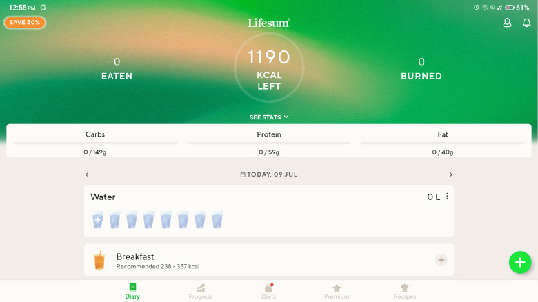 lifesum home page