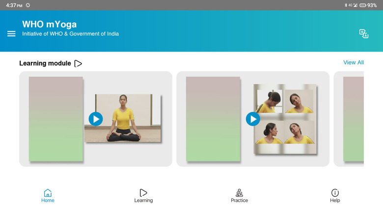 WHO mYoga learning modules