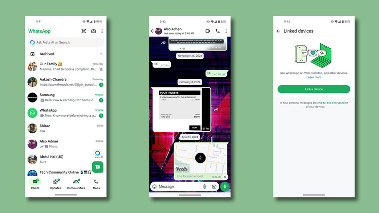 WhatsApp messenger on Android