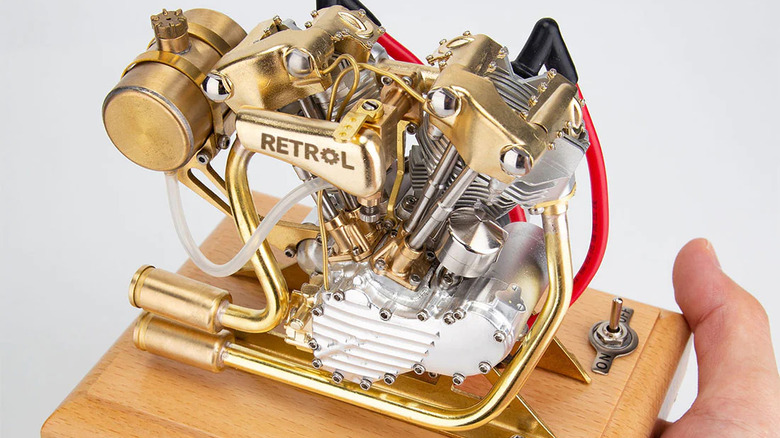 Retrol V-twin motorcycle engine