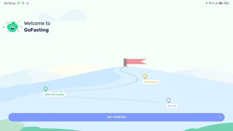 GoFasting welcome page